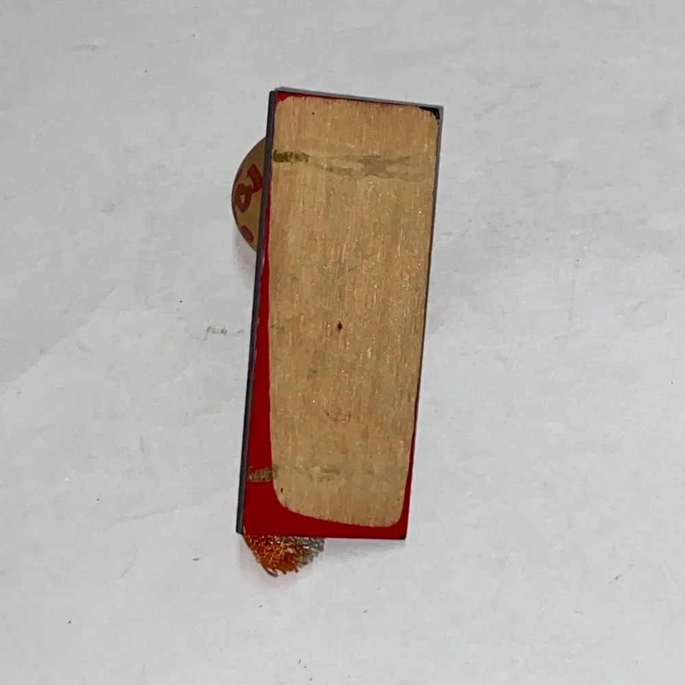 VTG, Kokeshi Handcrafted Wooden Wall Hook with Red and Natural Design